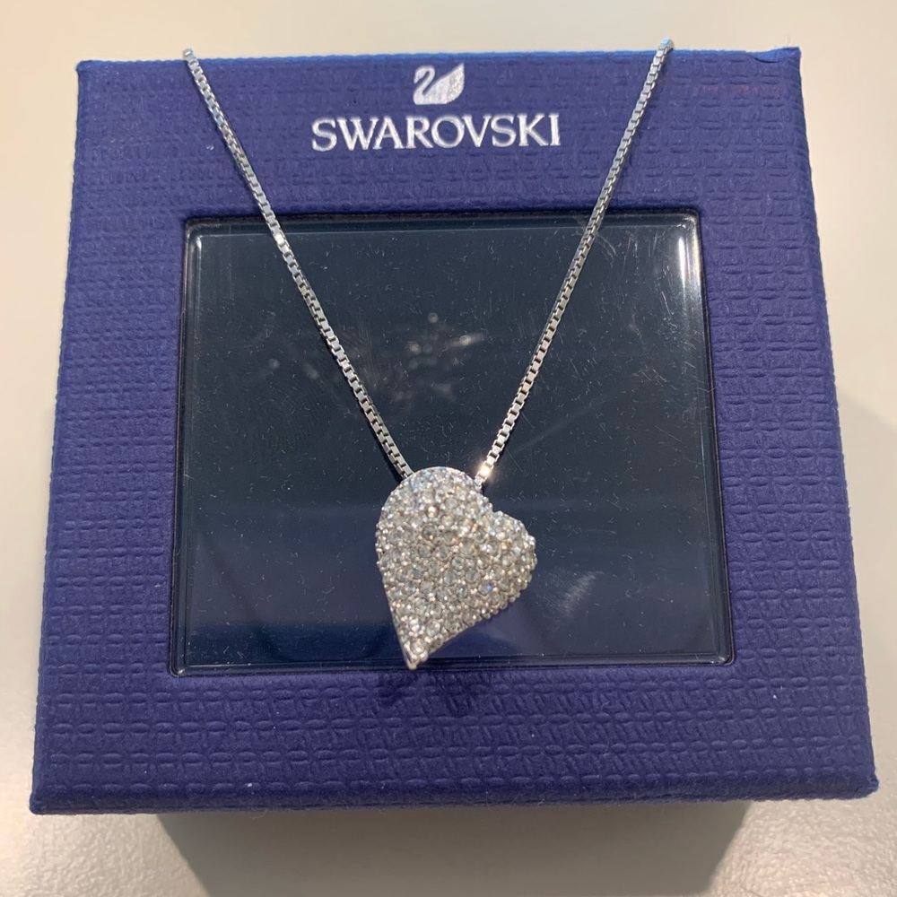 Swarovski Pave Heart Pendant Necklace